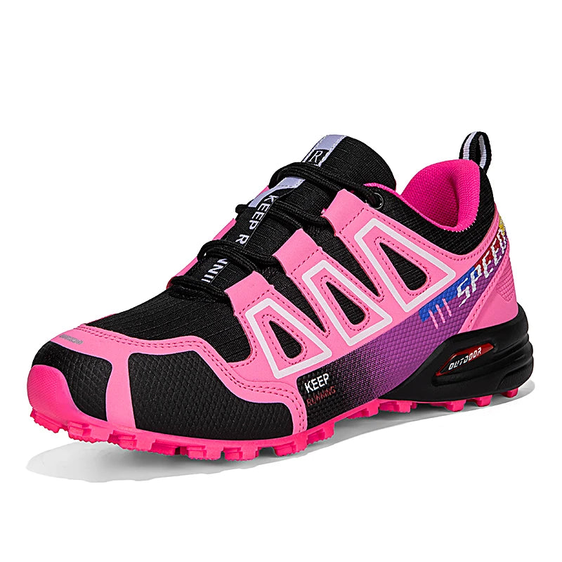 Women Hiking Shoes Breathable Cushioning Outdoor Walking Travel Shoes Ultralight  Lace Up Climbing Bicycle Running Sneakers