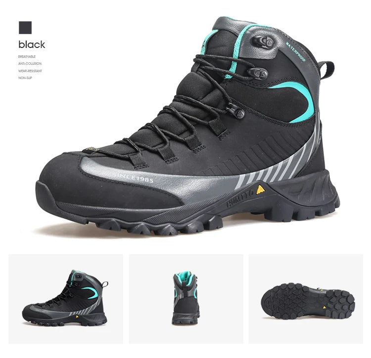 HUMTTO Waterproof Womens Hiking Shoes Luxury Designer Boots for Women Outdoor Climbing Trekking Sneakers New Leather Ankle Boots