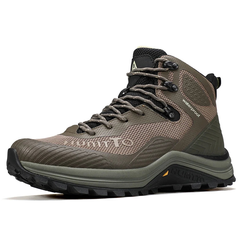 HUMTTO Hiking Shoes Men Trainers Outdoor Trekking Boots Mens Breathable Winter Men's Sports Shoes Leather Safety Work Sneakers