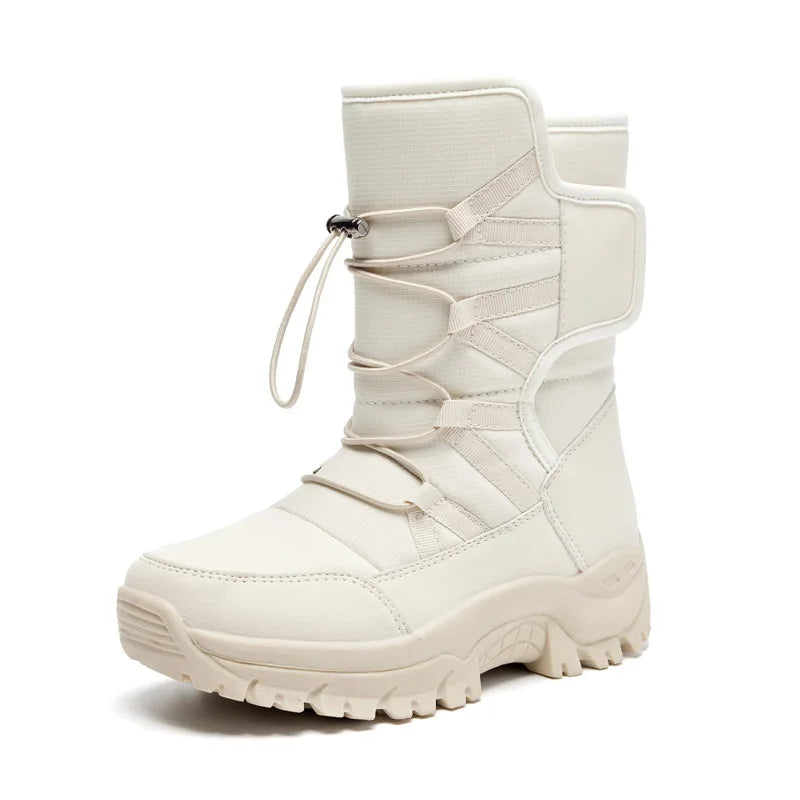 Women's Anti-Slip High-Top Trekking Boots Plush Warm Snow Shoes for Outdoor Hiking Mountain Climbing Winter Outdoor Activities