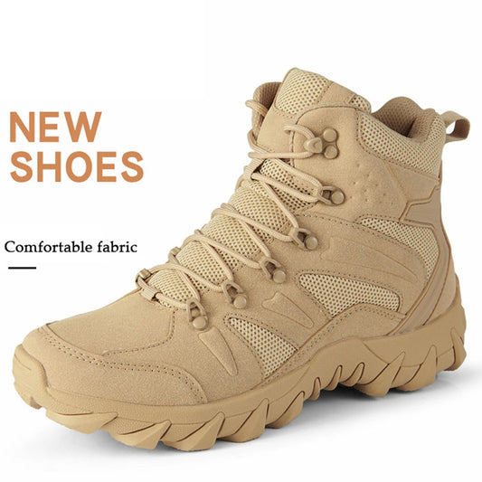 CHRLCK Tactical Boots Outdoor Sports Men's Trekking Boots Waterproof Hiking Shoes Shock Absorbing Anti-slip Sneakers Male