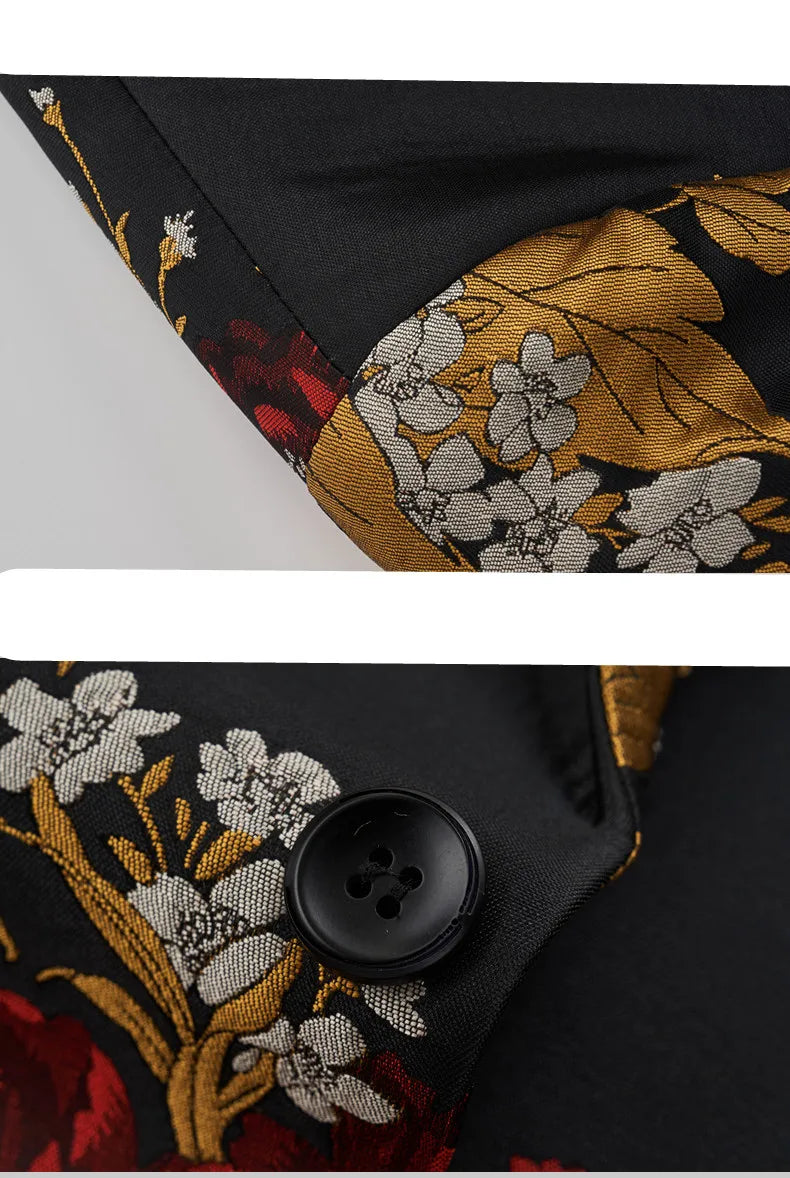 Fashion Brand Men Business Tuxedo Suit 2 Piece Mens Wedding Prom Party Luxury Dress Jacquard Blazer and Pants