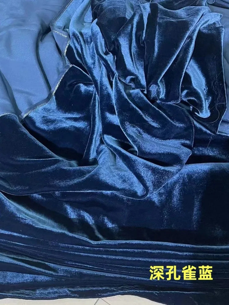 1/3/5 yard Mulberry Silk Velvet by the Yard Garment Fabrics Cheongsam with Cloth Lady's Velvet Robe Evening Dress White Blue Red