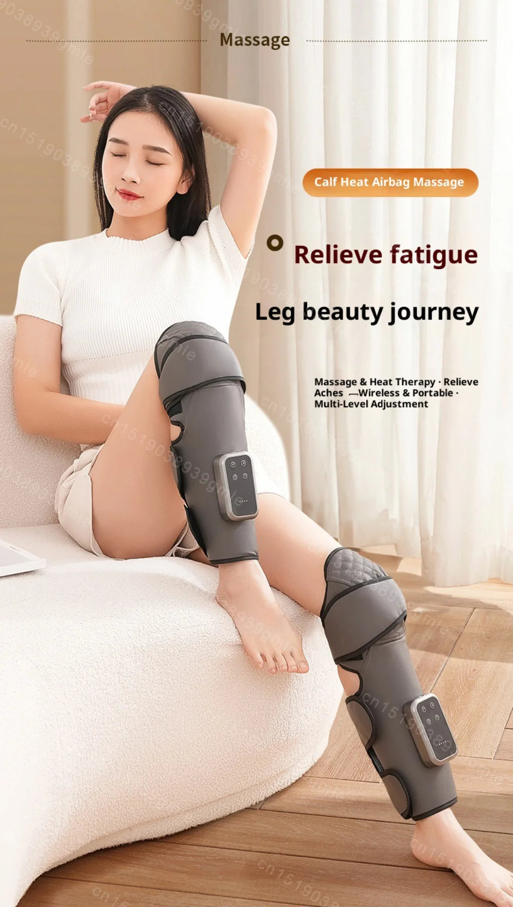 Electric Leg Massager Athletes Heating Muscle Relaxation Foot Leg Recovery Massage Machine Promotes Blood Circulation Tools