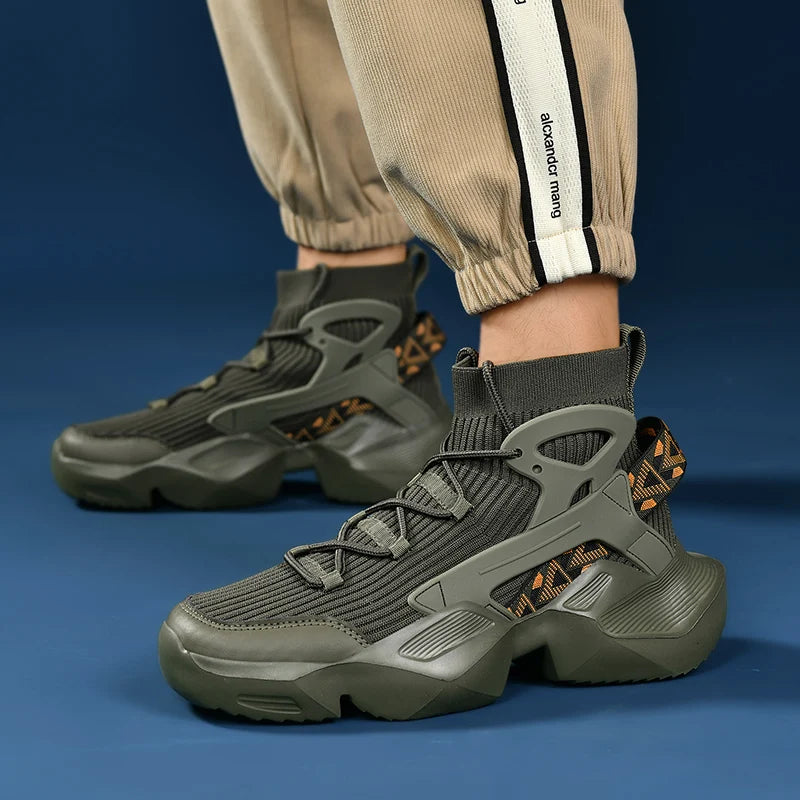 Running Shoes Casual High Top Men Sports Tenis Ankle Boots Breathable Lightweight Men Comfortable Athletic Nonskid Sock Sneakers