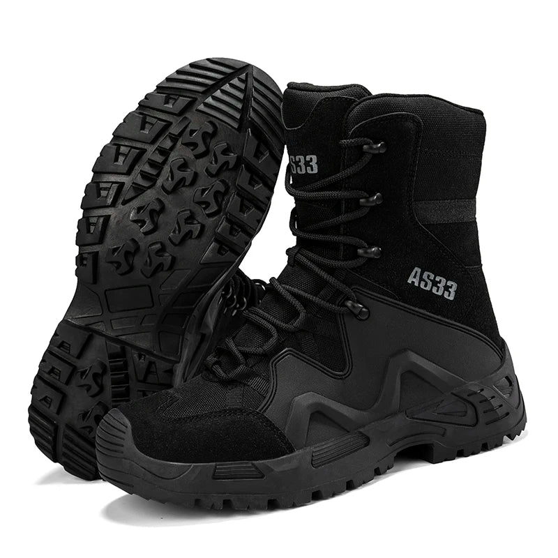 Men High-top Hiking Shoes Outdoor Shoes Non-Slip Casual Trekking Boots Hiking Boot Lace Up Hunting Tactical Trekking Sneakers