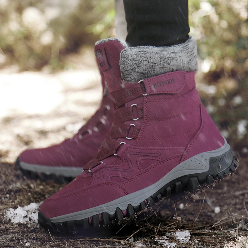Winter Hiking Shoes Plush Trekking Boots Women Mountain Camping Treking Woman Outdoor Trail Tracking Sneakers