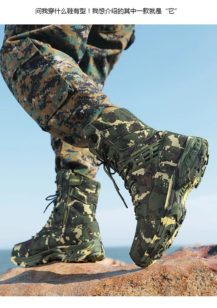 High Quality Men's Outdoor Boots Camouflage Hunting Man Trekking Boot Anti-slip Waterproof Boots Men botas senderismo hombre