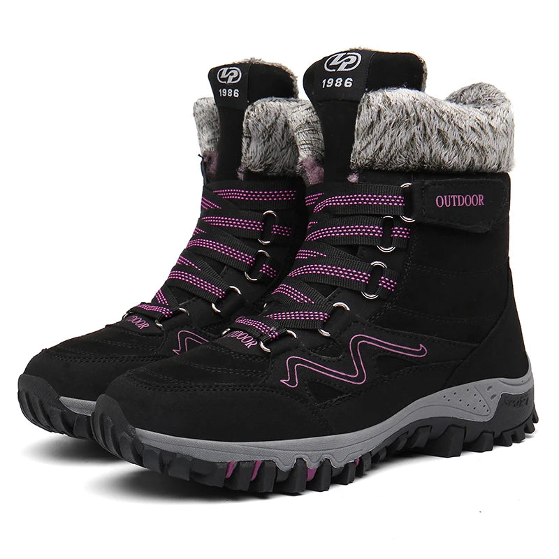Winter Hiking Shoes Plush Trekking Boots Women Mountain Camping Treking Woman Outdoor Trail Tracking Sneakers