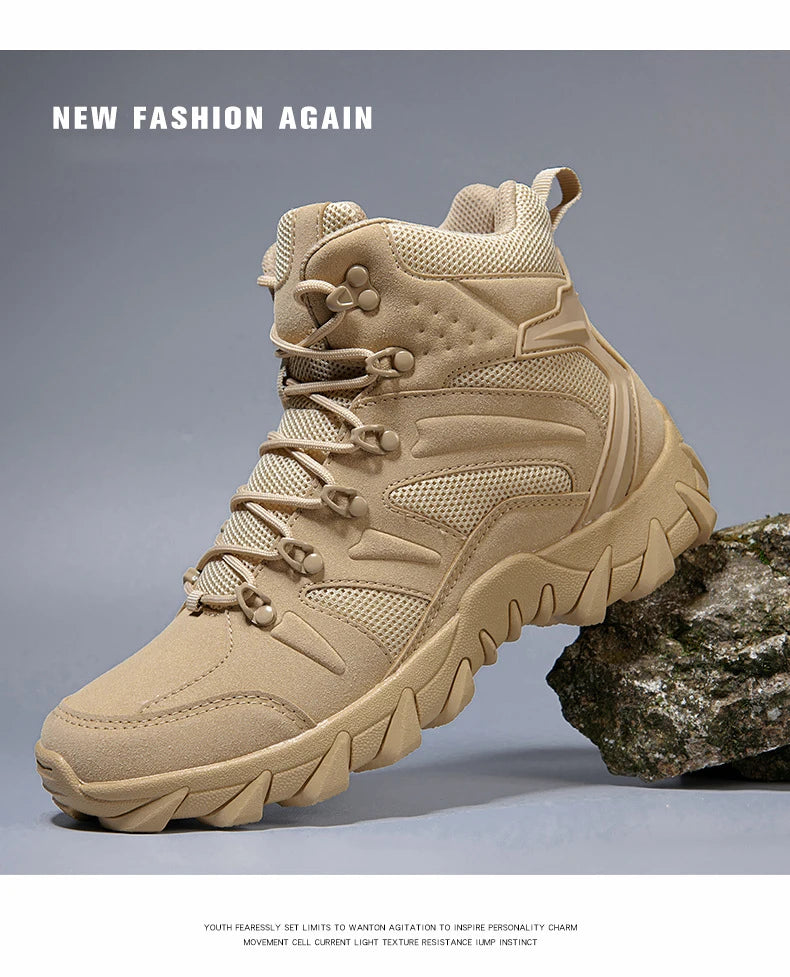 CHRLCK Tactical Boots Outdoor Sports Men's Trekking Boots Waterproof Hiking Shoes Shock Absorbing Anti-slip Sneakers Male