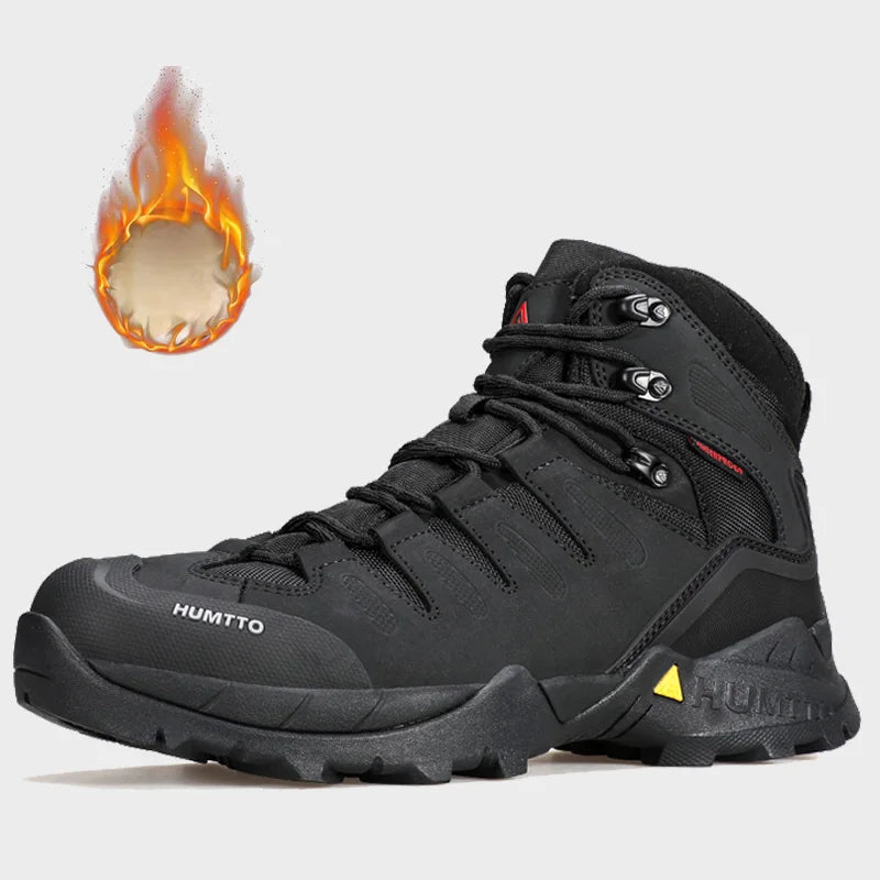 HUMTTO Cowhide Hiking shoes Men's waterproof hunting Boots Tactical Desert Combat Ankle trekking Boots Male Women warm Sneakers