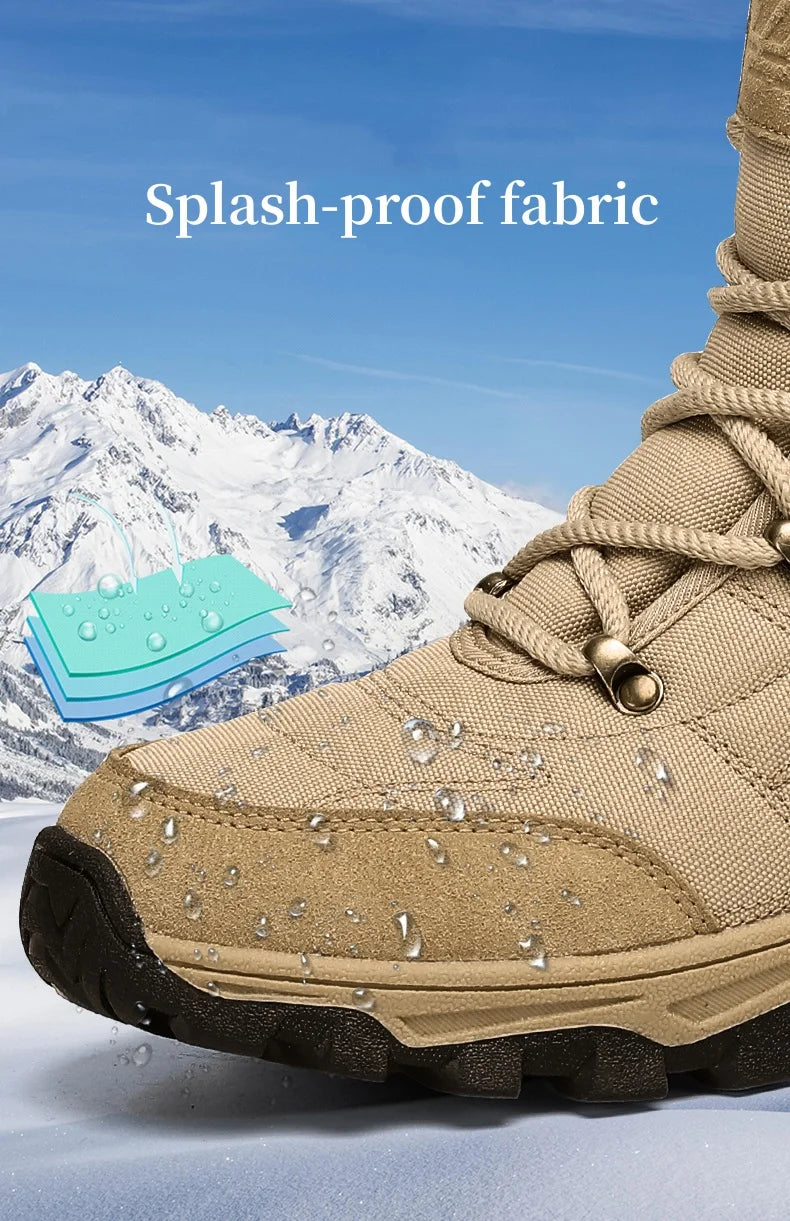 Winter Velvet Hiking Boots Men Warm Fur High Top Trekking Boots Man Outdoor Waterproof Men's Climbing Shoes zapatillas de hombre