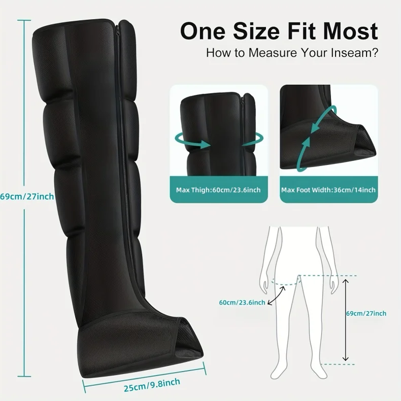 Air Pressure Leg Massager Foot Massage Boots Kneading Squeeze Deep Relaxation Calf With Remote Control