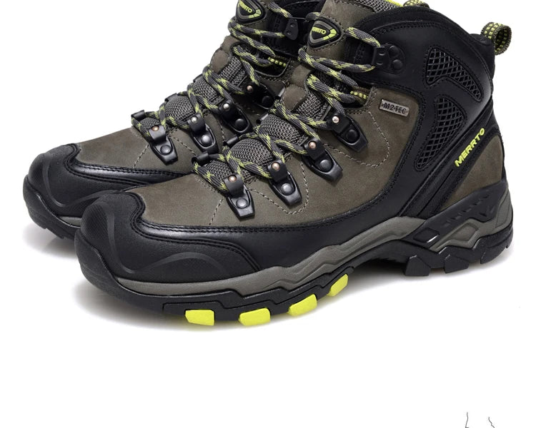 MERRTO cowhide Hiking shoes Men trekking boot mountian waterproof hunting Boots Male Sneakers Tactical Desert Combat Ankle Boots