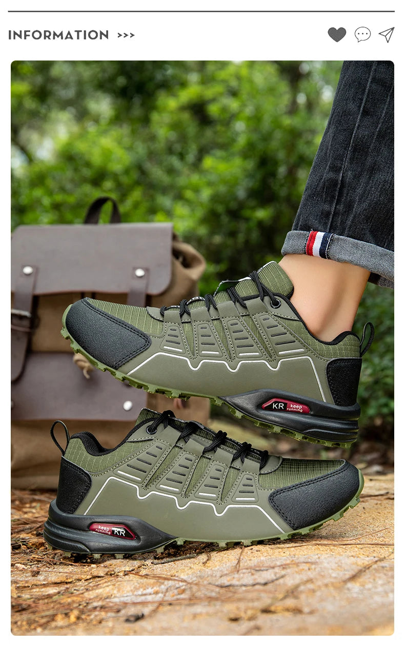 Men‘s Hiking Shoes Waterproof Outdoor Trainers Lace-up Climbing Trekking Sneakers Mountain Hunting Tactical Boots Cycle Shoes