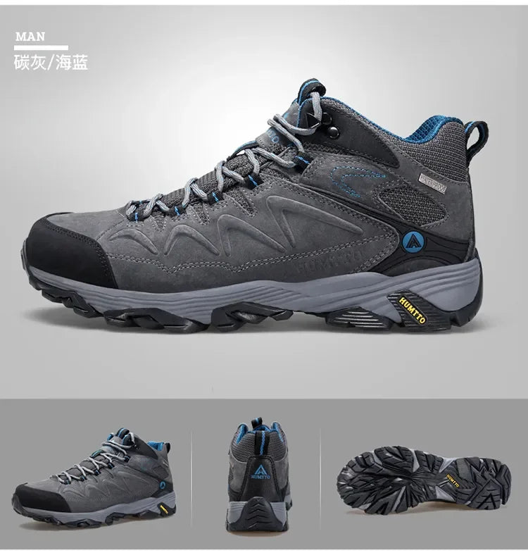 HUMTTO Hiking Shoes Breathable Camping Leather Men's Sports Shoes for Men Winter Trekking Boots Outdoor Designer Sneakers Man