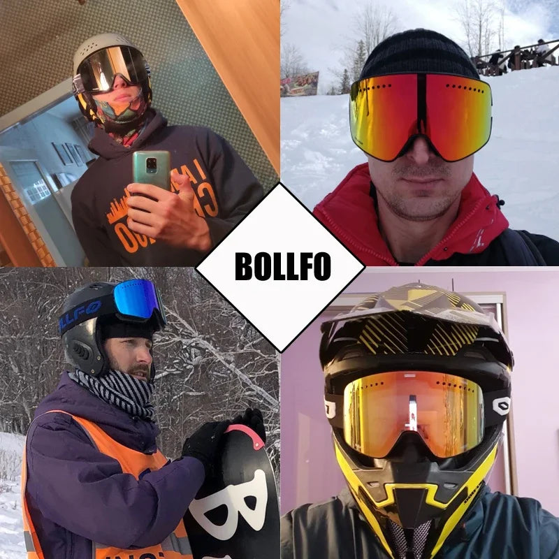 Ski Glasses For Skiing Double Lens Magnetic Mountaineering Glasses UV400 Anti-fog Ski Goggles Men Women Snowmobile Mask