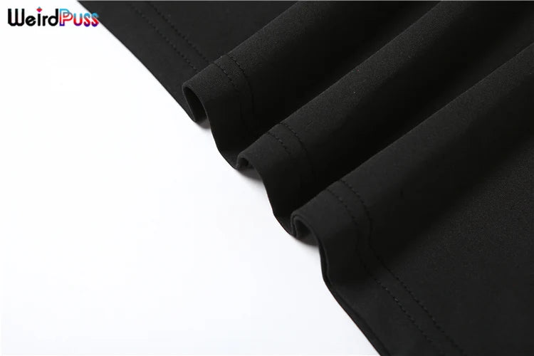 Weird Puss Hollow Halter Dress Women Low-Neck Backless Sexy Sleeveless Slits Robe Trend Midnight Banquet Coquettish Long Bodycon