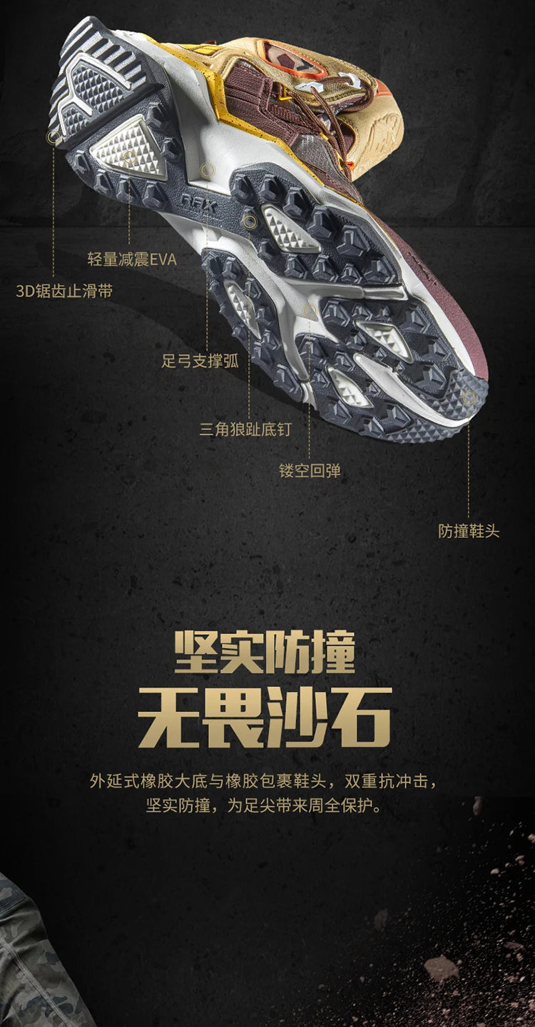 RAX Men Hiking Shoes Mid-top Waterproof Outdoor Sneaker Men Leather Trekking Boots Trail Camping Climbing Hunting Sneakers Women