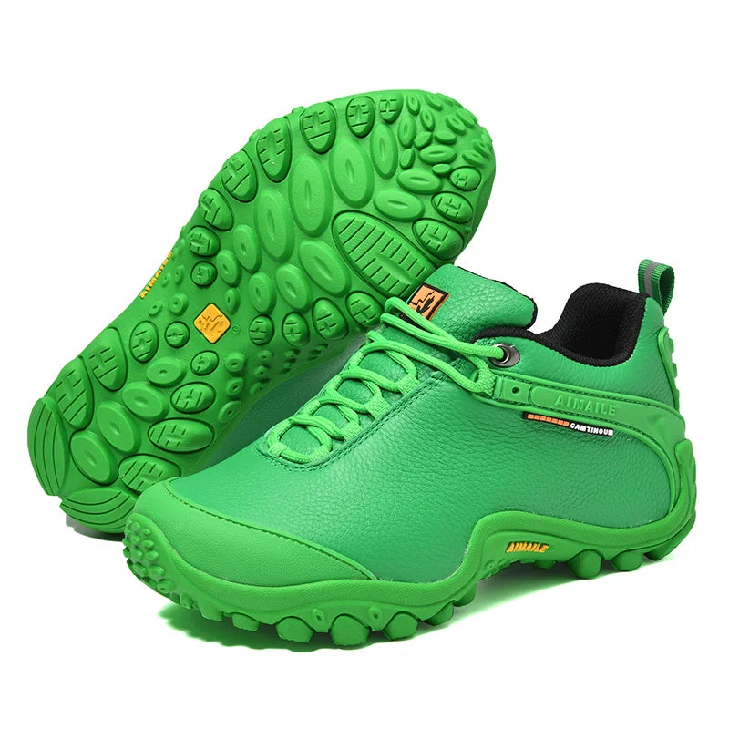 Cow Leather Winter Men Hiking Boots For Women Outdoor Waterproof Treeking Snow Shoes Climbing Mountain Hunting Walking Sneakers