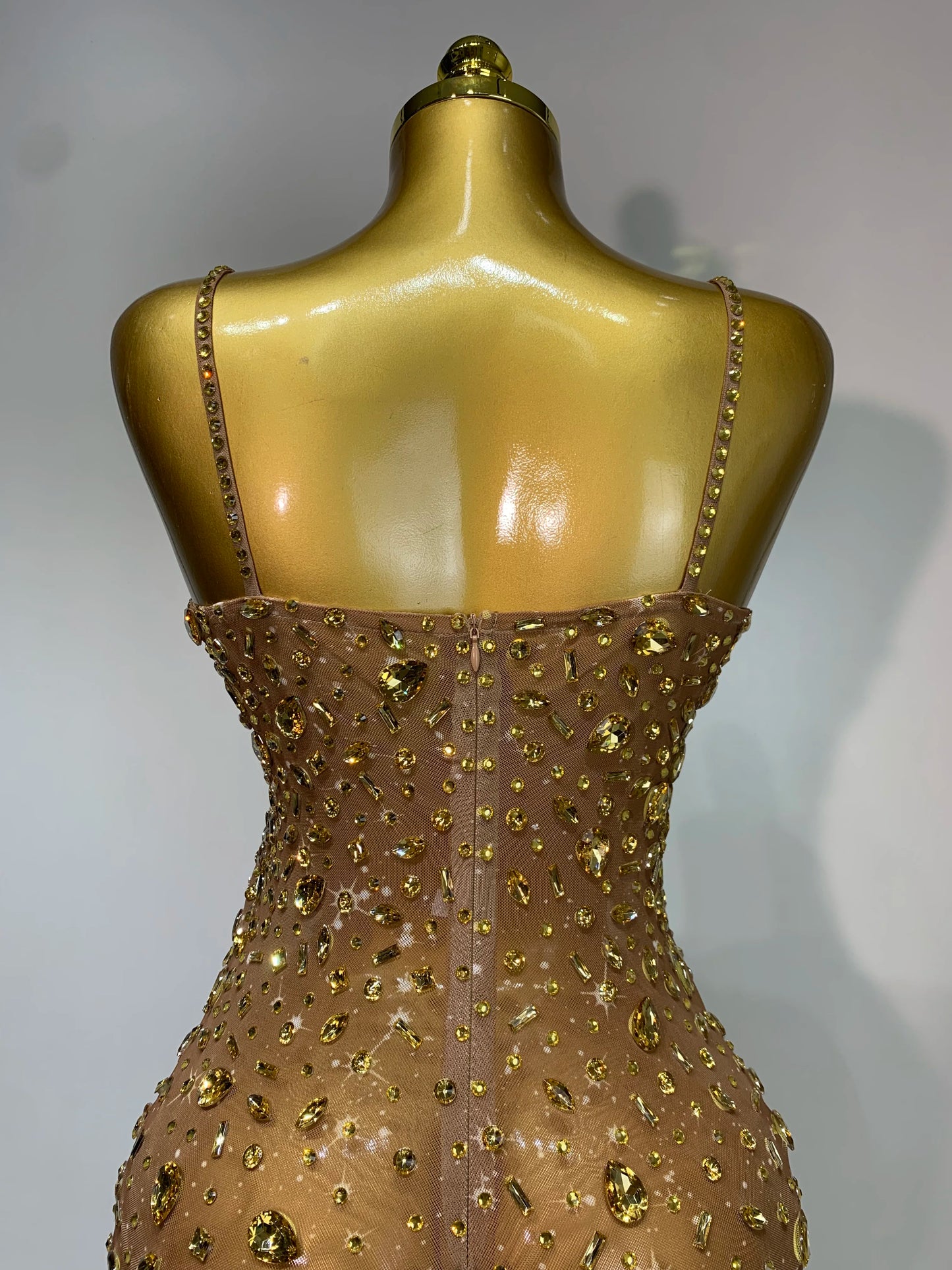 Luxury Rhinestones Sexy Mesh See Through Bodycon Dress Women Birthday Evening Cocktail party Gown Red Carpet Club Stage Outfit