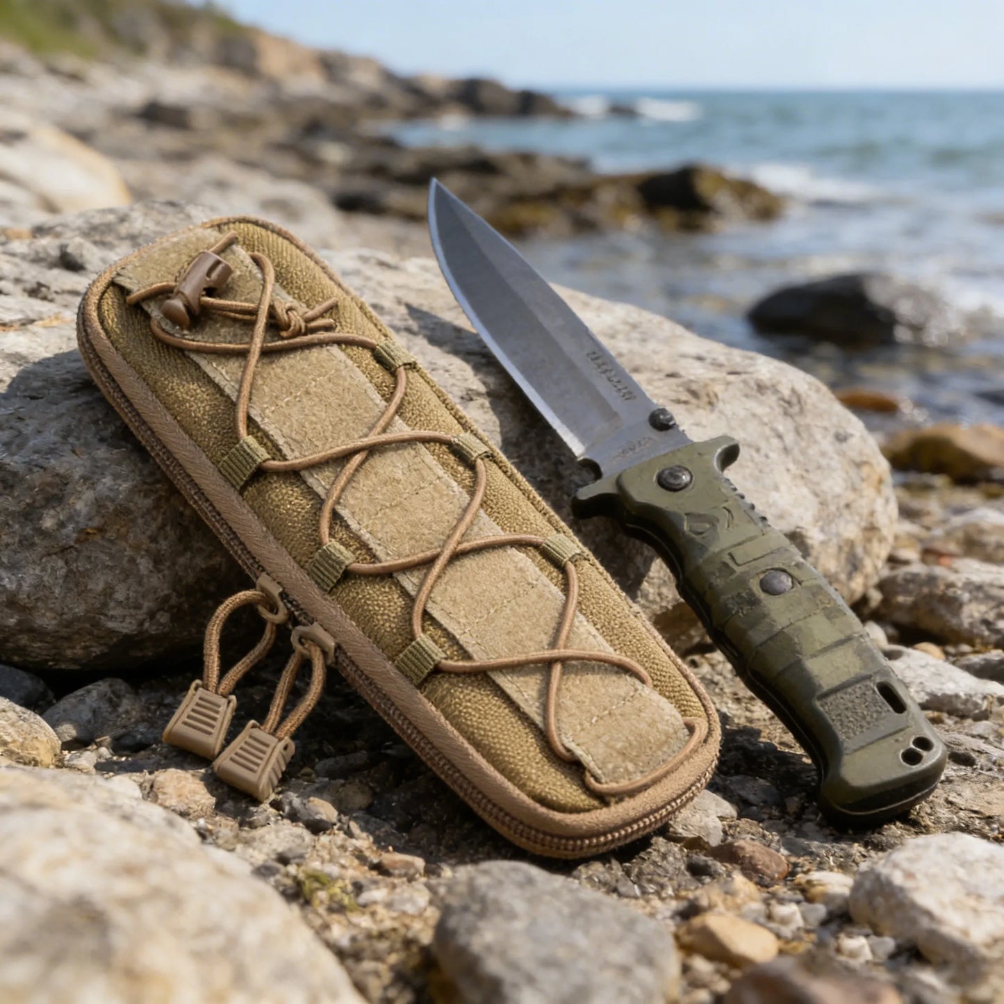 Tactical Molle Knife Pouch EDC Tool Knives Holder Hunting Accessories Outdoor Sports Hiking Camping Hunting Flashlight Holster