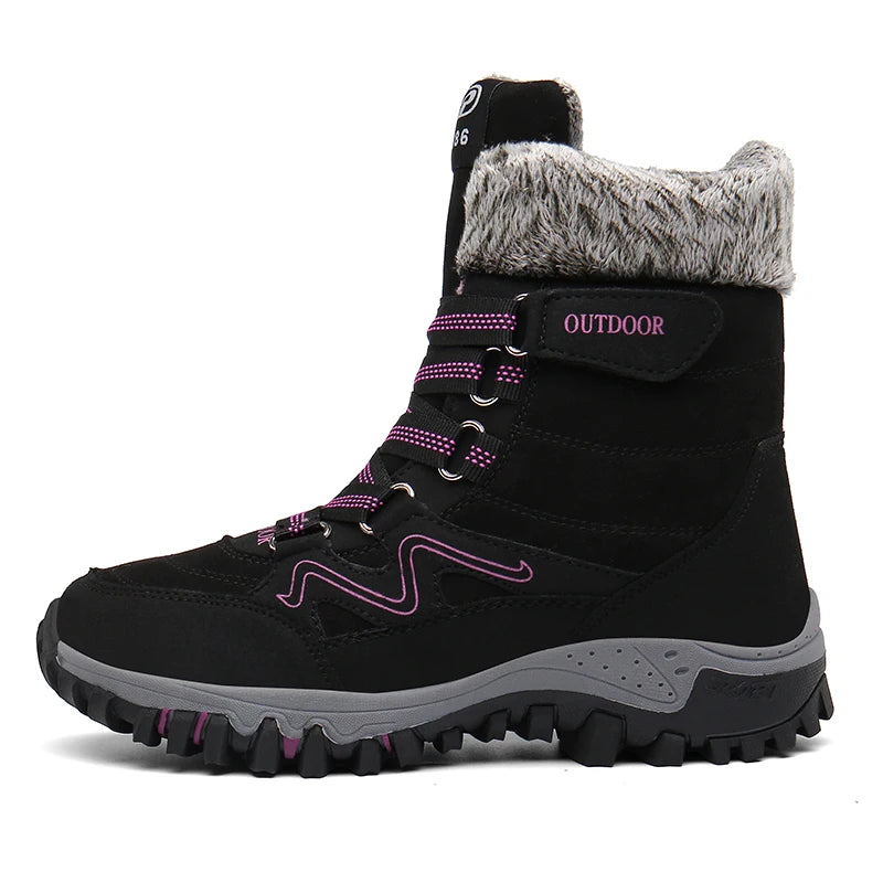 Winter Hiking Shoes Plush Trekking Boots Women Mountain Camping Treking Woman Outdoor Trail Tracking Sneakers