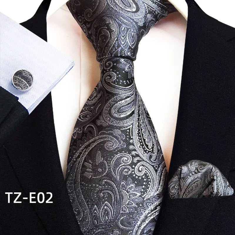 Luxury Men Tie Gold Paisley Necktie Set For Man Brand Business Daily Wear Gift Fit Wedding Workplace Suit Accessories Wholesale