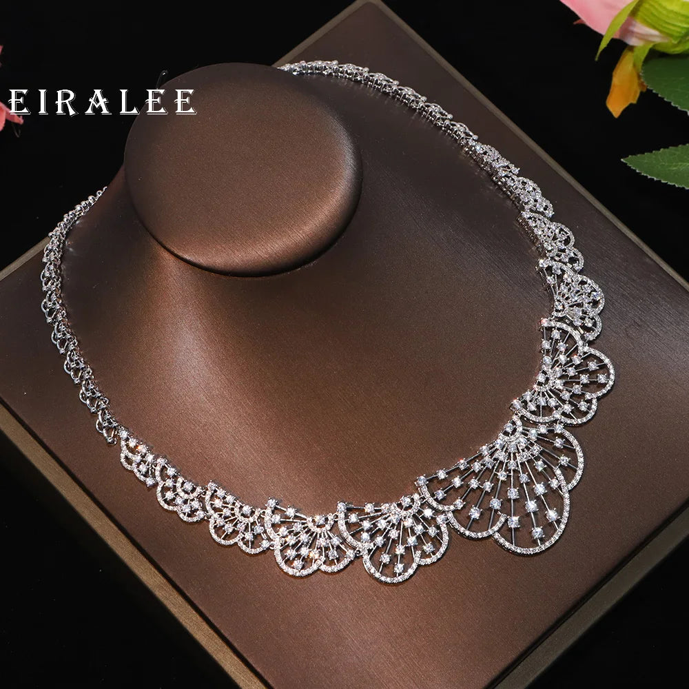 EIRALEE Luxury Crystal Jewelry Set Cubic Zirconia for Women Wedding Engagement Party Accessory Suitable for Dudai Africa Middle