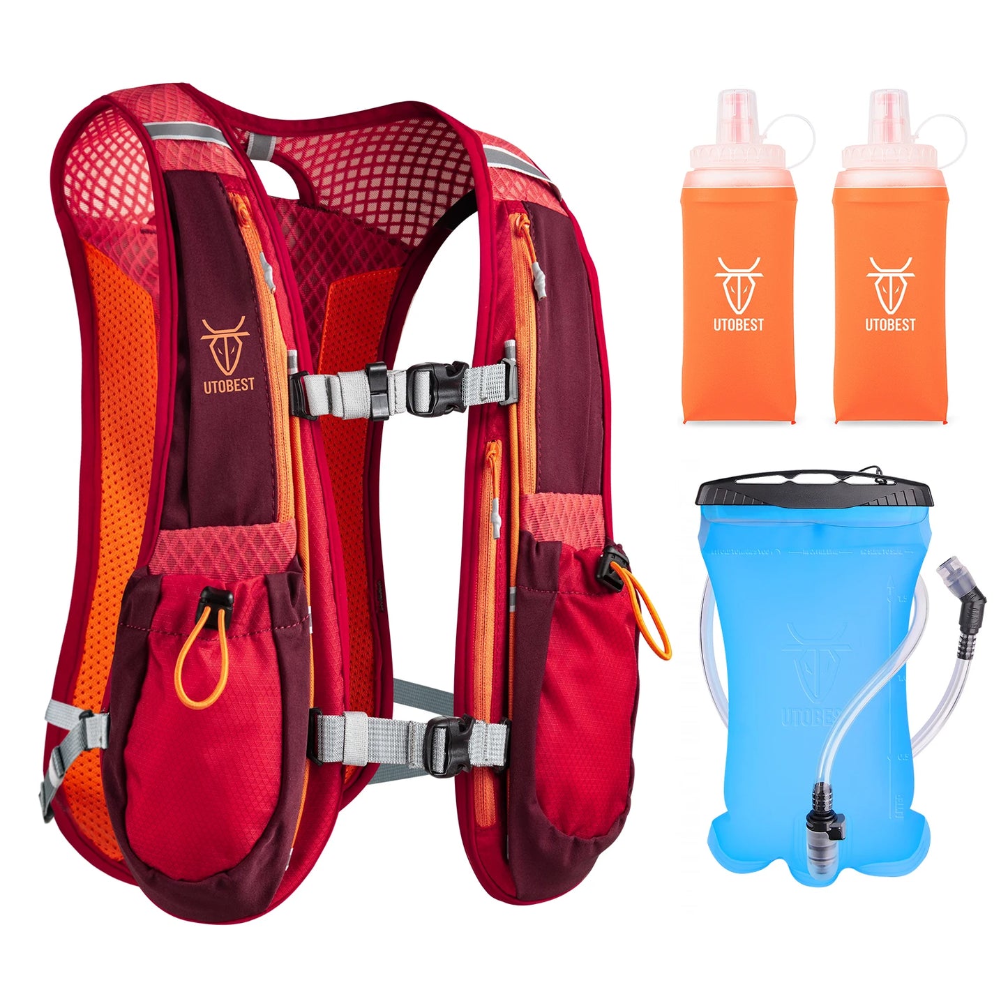 UTOBEST Trail Running Backpack 5L Ultra Lightweight Hydration Vest Breathable Functional Pack for Marathon Cycling Hiking