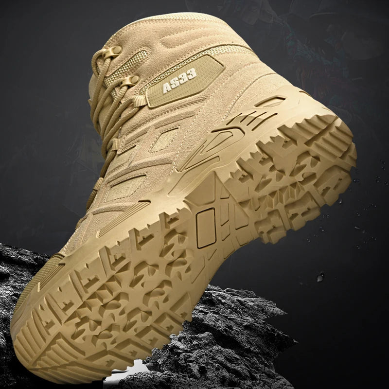 CHRLCK Men's Hiking Shoes Waterproof Non-slip Trekking Boots Outdoor Sport Wear-resistant Mountaineering Tactical Shoes