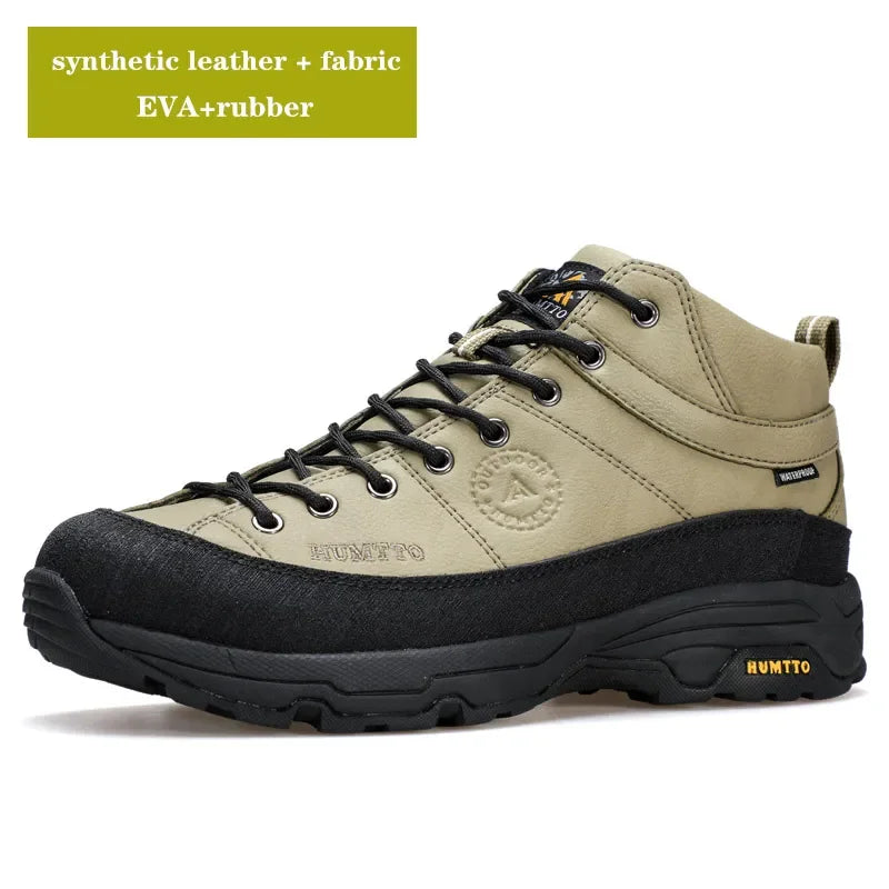 HUMTTO Hiking Shoes Breathable Camping Leather Men's Sports Shoes for Men Winter Trekking Boots Outdoor Designer Sneakers Man