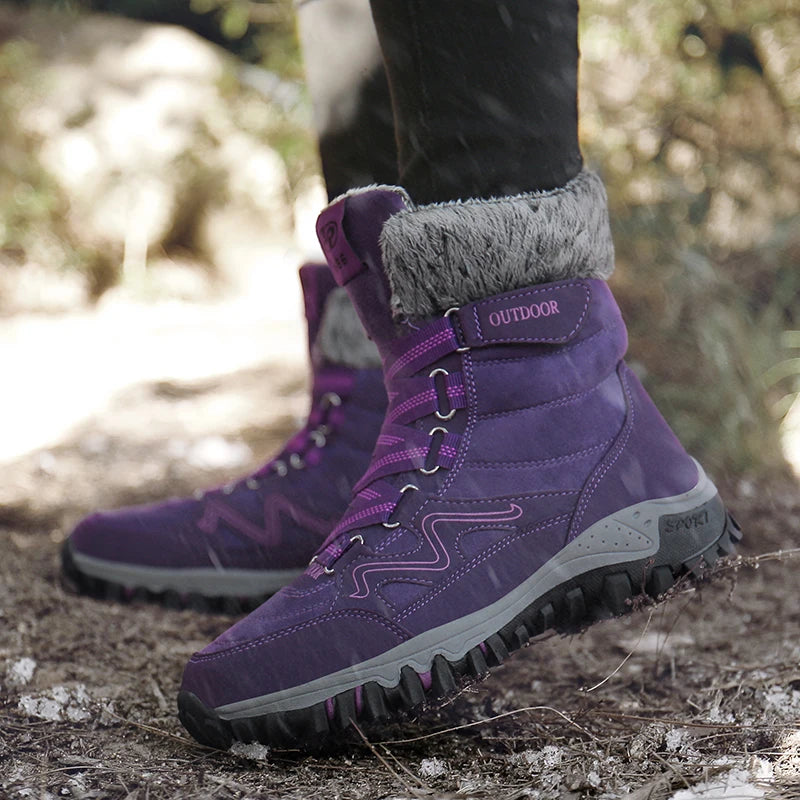 Winter Hiking Shoes Plush Trekking Boots Women Mountain Camping Treking Woman Outdoor Trail Tracking Sneakers