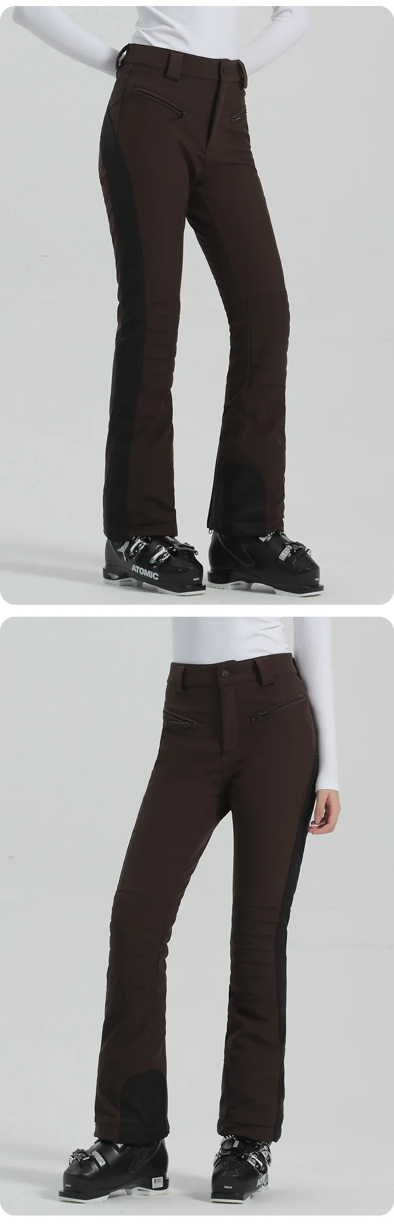 Winter ski pants women double board winter outdoor warm windproof waterproof elastic snow pants women
