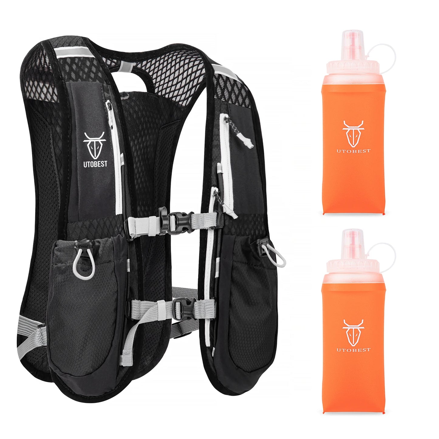 UTOBEST Trail Running Backpack 5L Ultra Lightweight Hydration Vest Breathable Functional Pack for Marathon Cycling Hiking