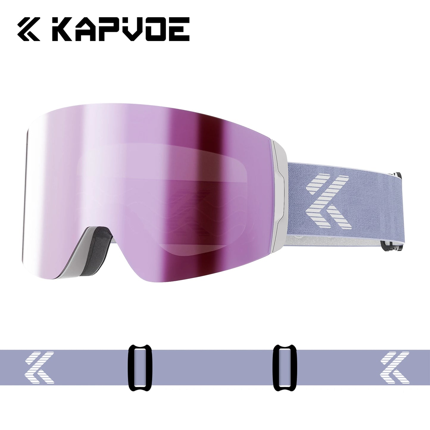 KAPVOE Ski goggles Anti-fog Skiing goggles Photochromic Outdoor Sports Magnetic Glasses Winter Snowboard Snowmobile Equipment