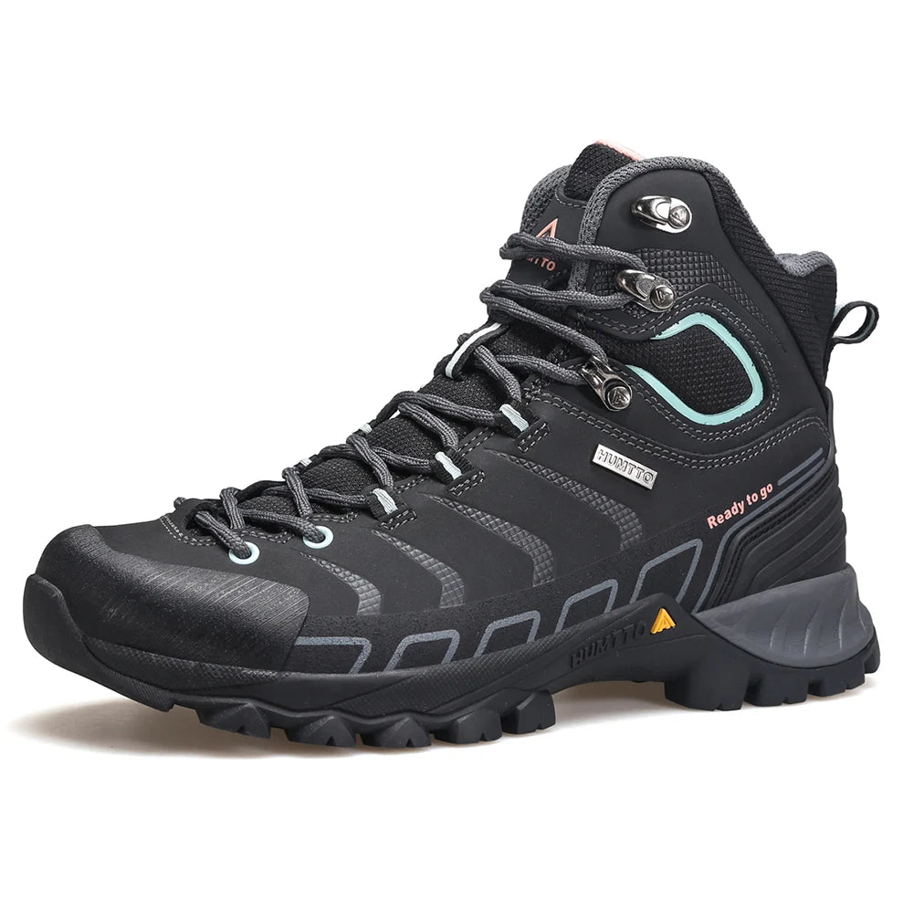 HUMTTO Waterproof Womens Hiking Shoes Luxury Designer Boots for Women Outdoor Climbing Trekking Sneakers New Leather Ankle Boots