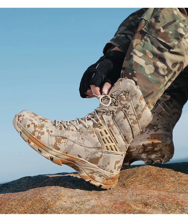 High Quality Men's Outdoor Boots Camouflage Hunting Man Trekking Boot Anti-slip Waterproof Boots Men botas senderismo hombre