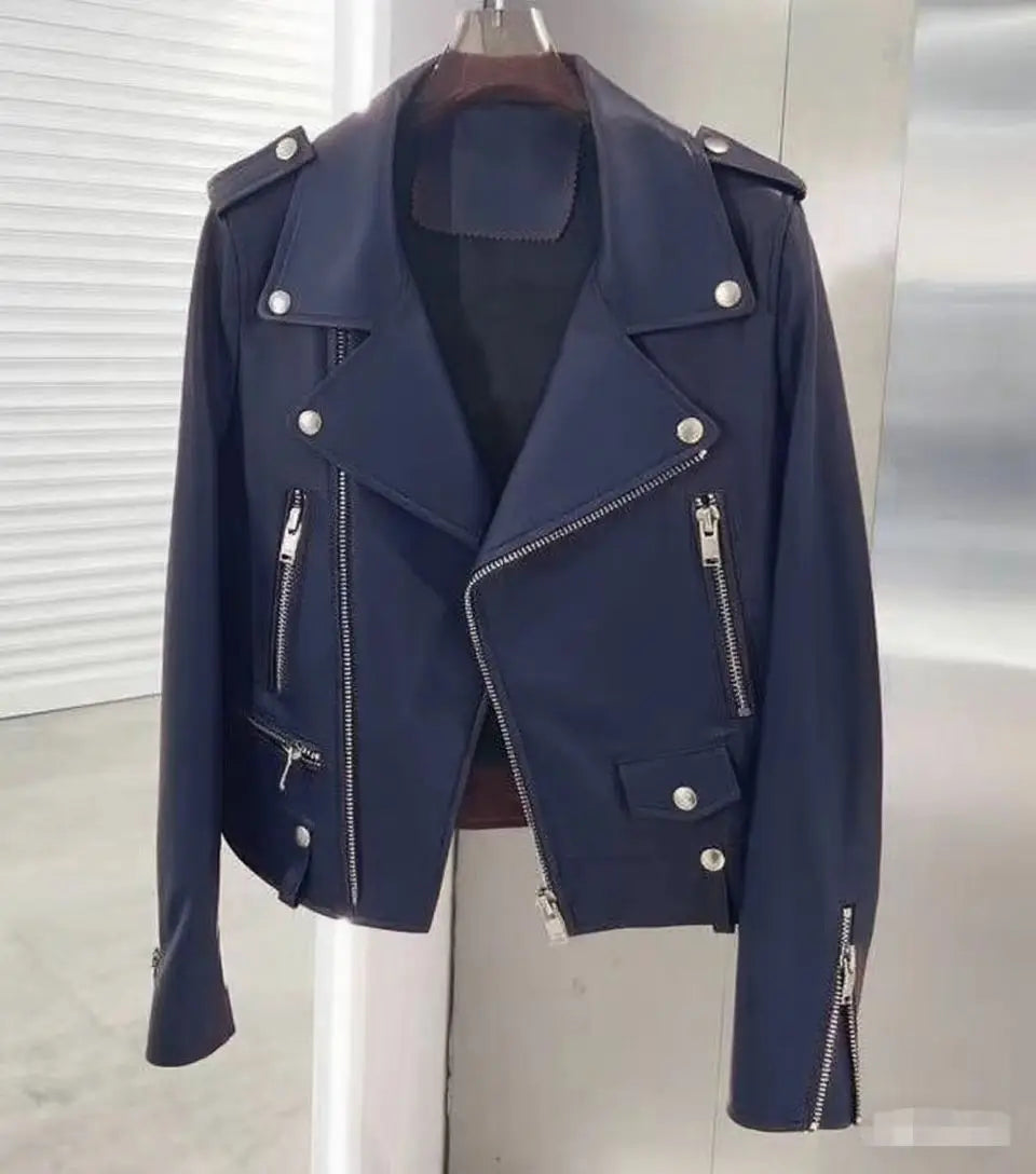 Men's PU Motorcycle Leather Jacket Thickened Autumn New Style Casual Versatile Slim Fit Large Size Men's Leather Jacket