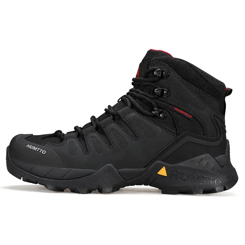 HUMTTO Cowhide Hiking shoes Men's waterproof hunting Boots Tactical Desert Combat Ankle trekking Boots Male Women warm Sneakers