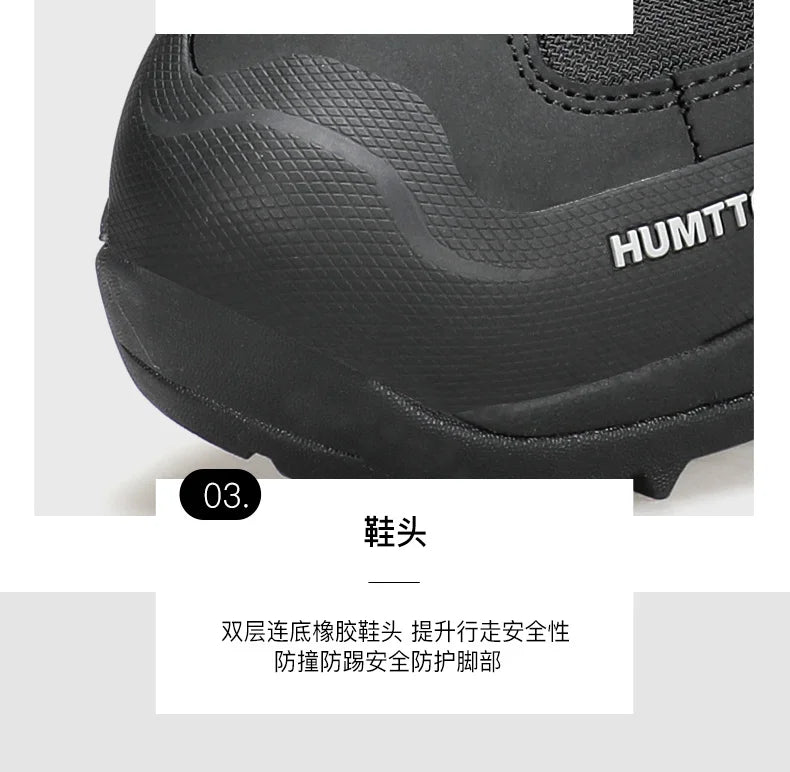 HUMTTO Cowhide Hiking shoes Men's waterproof hunting Boots Tactical Desert Combat Ankle trekking Boots Male Women warm Sneakers