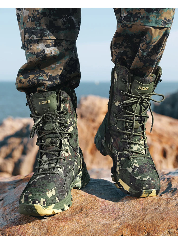 High Quality Men's Outdoor Boots Camouflage Hunting Man Trekking Boot Anti-slip Waterproof Boots Men botas senderismo hombre