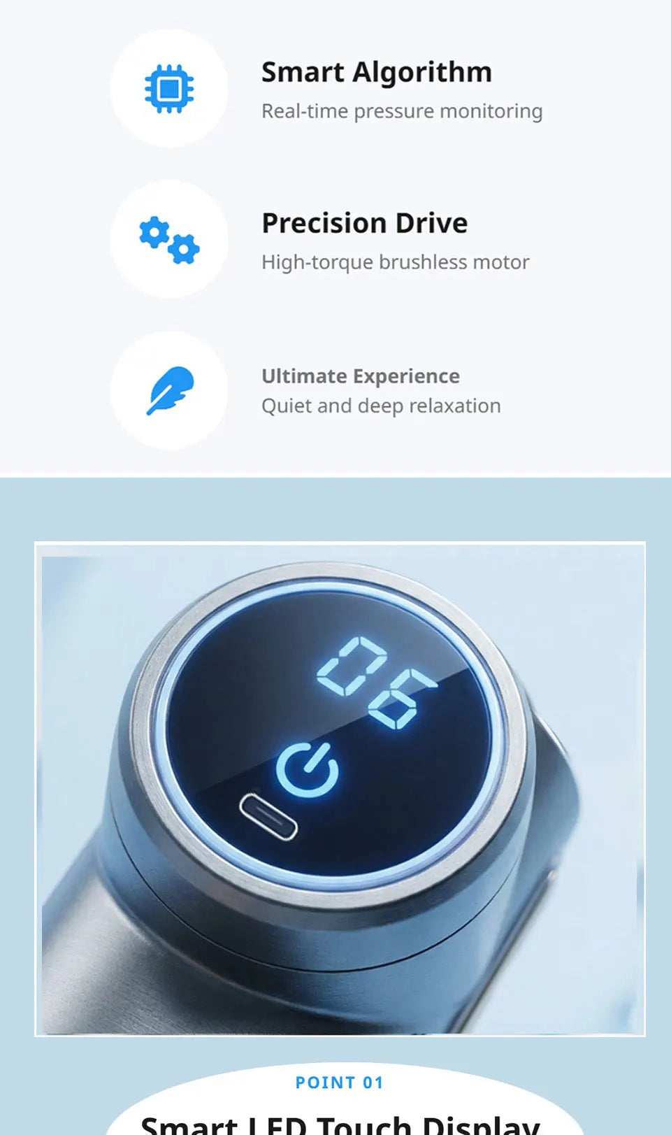 Raymax Portable Fascia Muscle Massage Gun Protable Body Massager Deep Handheld Percussion Massager For Body Back And Neck Leg