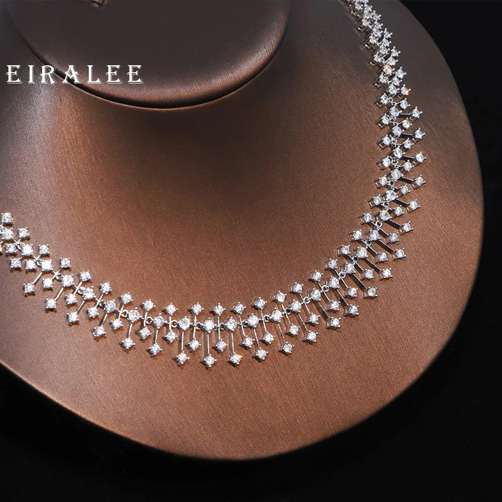 EIRALEE Fashion CZ Bride Indian Jewelry Set for Women Water Drop Wedding Design Choker Necklace Girlfriend birthday