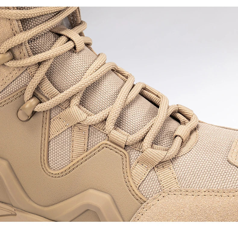 Men High-top Hiking Shoes Outdoor Shoes Non-Slip Casual Trekking Boots Hiking Boot Lace Up Hunting Tactical Trekking Sneakers
