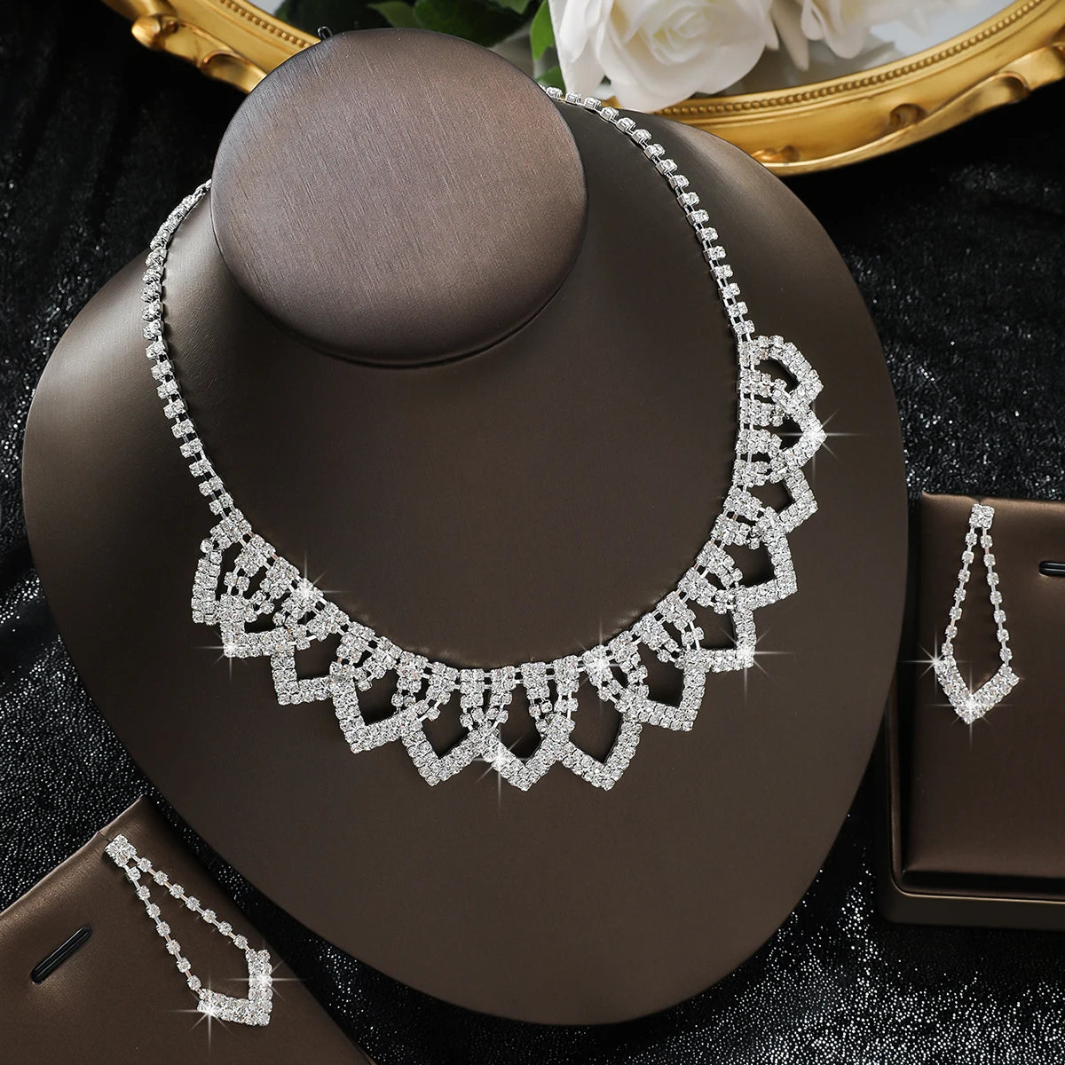Women's Design Geometric Necklace Earrings Bracelet Ring Jewelry Set Wedding Banquet Party Holiday Gift