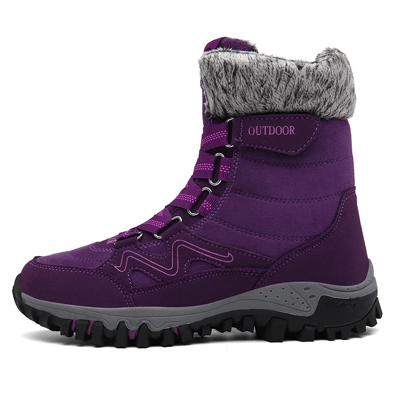 Winter Hiking Shoes Plush Trekking Boots Women Mountain Camping Treking Woman Outdoor Trail Tracking Sneakers