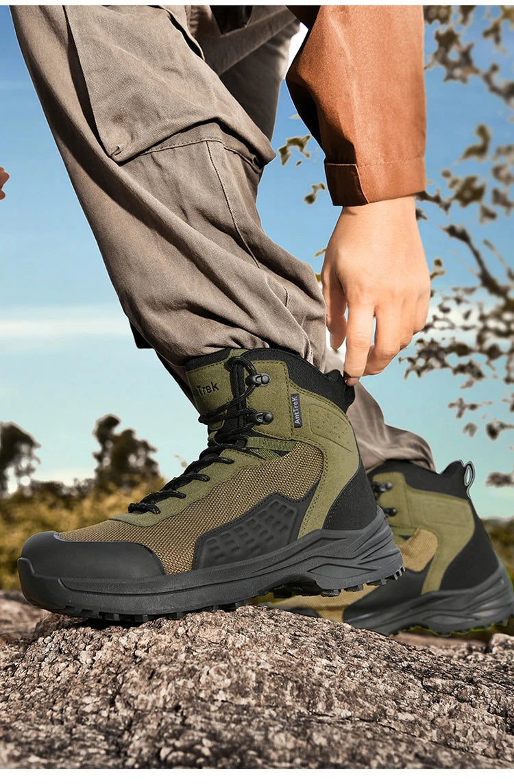Large Size 47 Men's Hiking Shoes Outdoor Trekking Casual Tactical Boots Waterproof Fabric Mountain Climbing Shoes Hunting Boots