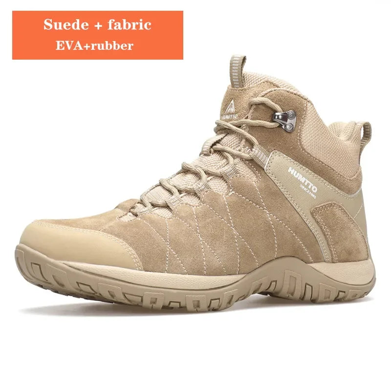 HUMTTO Hiking Shoes Breathable Camping Leather Men's Sports Shoes for Men Winter Trekking Boots Outdoor Designer Sneakers Man