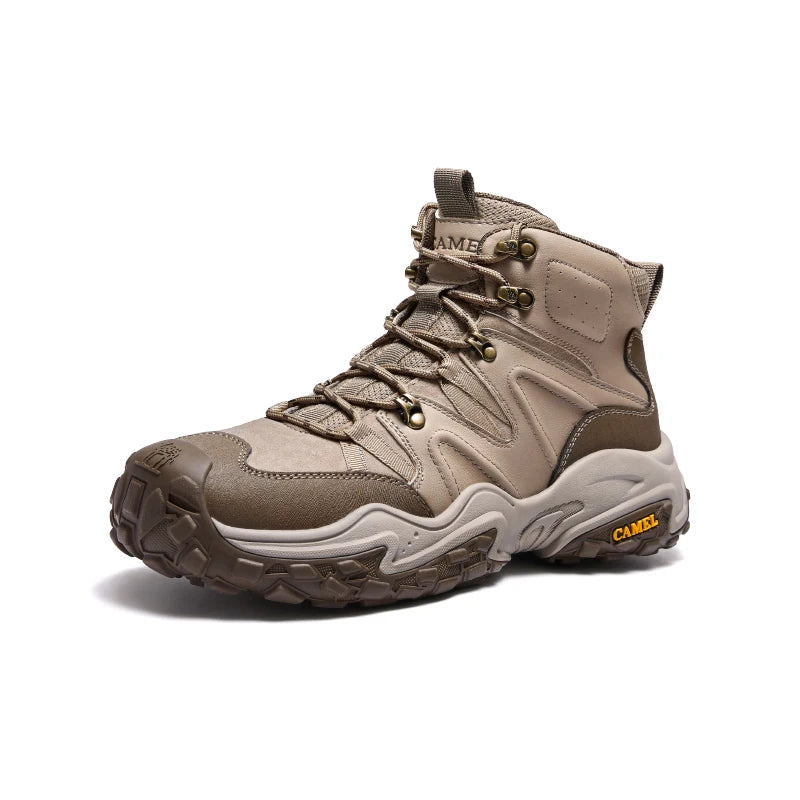 GOLDEN CAMEL Men's Hiking Shoes Anti-slip Waterproof High-Top Trekking Boots for Men Thick Sole Height Increasing Climbing Shoes